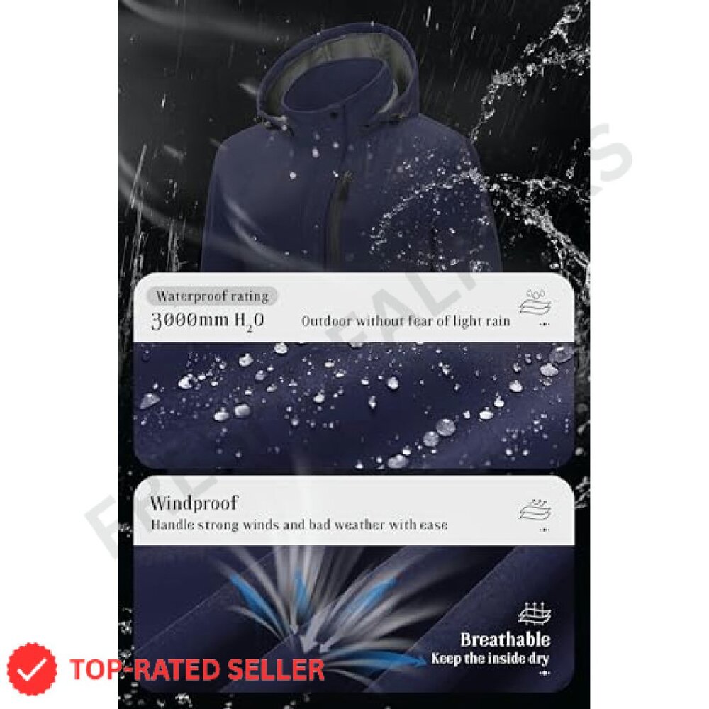 Lightweight Fleece Lined Softshell Jacket Waterpr… - image 5